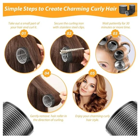 Self Grip Curlers 3 Sizes Black 2.5in, 1.9in, 1.4in - Picture 7 of 7